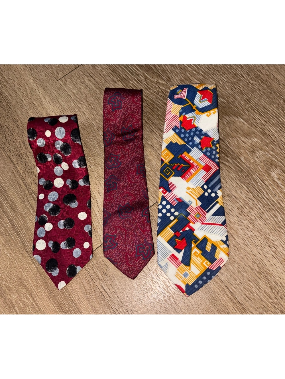 Mens Tie Lot 3 Designer Countess Mara Slip Stitch Geometric